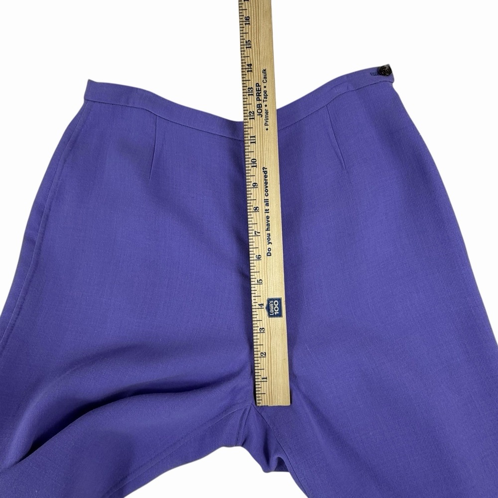 VTG Lafayette 148 Womens Size 8 Purple Dress Pants Slacks Tapered Wool Blend - Picture 6 of 10